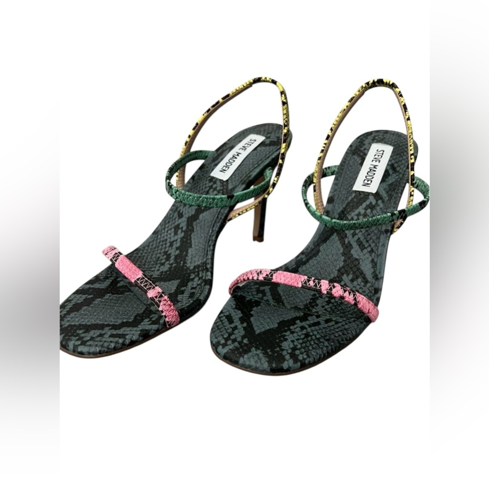 Steve Madden Pink and Green Strappy Heels